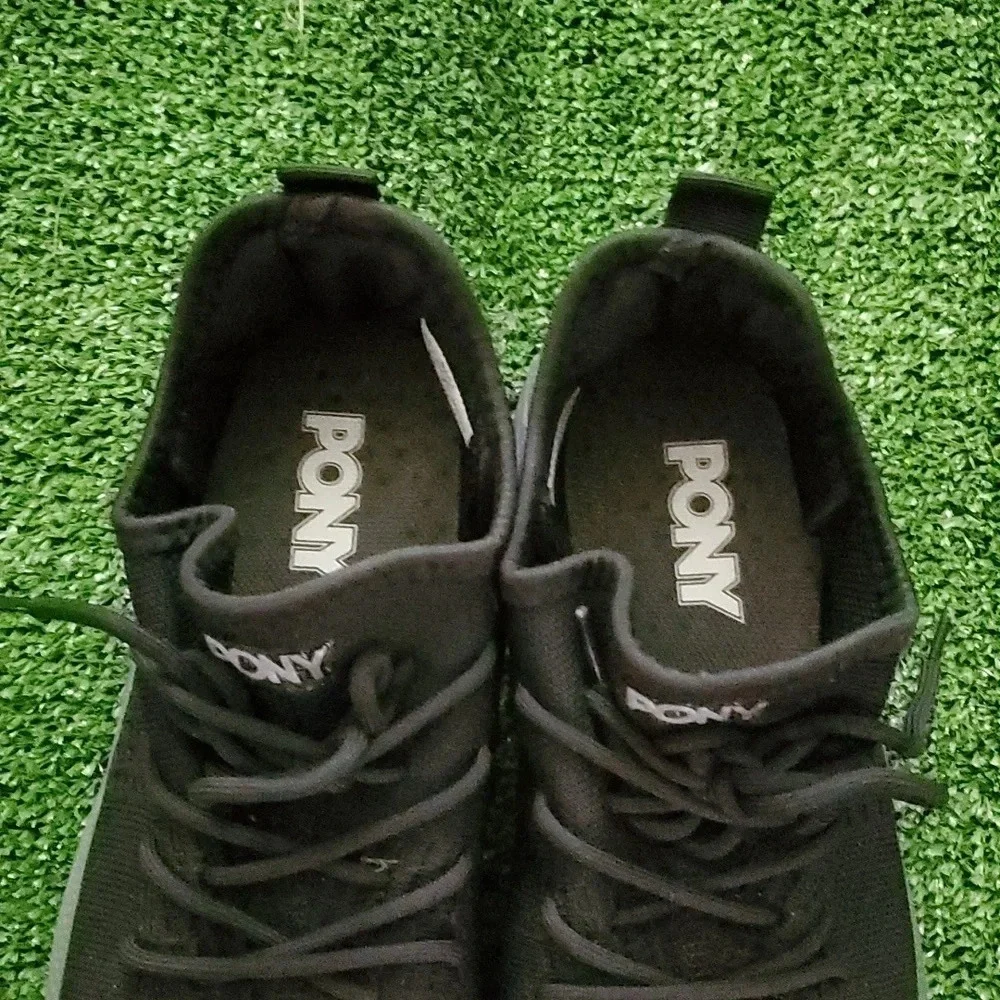 Pony Black Easy Slip On Mens Tie Sneaker
